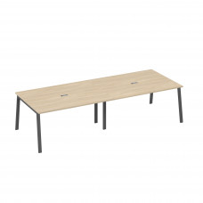 Стол 320x124 с металлокаркасом TRE для переговоров дуб скандинавский / металлокаркас антрацит А4 А3 133-2 ДК