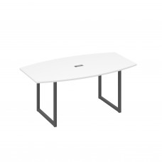 Стол для переговоров 180 на каркасе QUATTRO белый премиум / металлокаркас антрацит А4 А4 112 БП