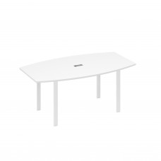 Стол фигурный 180 с металлокаркасом UNO белый премиум / металлокаркас белый А4 Б1 112 БП