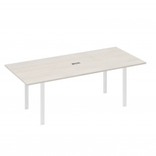 Стол 220 для переговорной каркасе UNO дуб / металлокаркас белый А4 Б1 124 ДШ