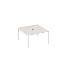 Стол 140x144 для переговоров каркас UNO дуб / металлокаркас белый А4 Б1 135 ДШ