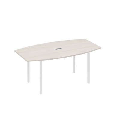 Стол для переговоров 180 опоры DUE дуб / металлокаркас белый А4 Б2 112 ДШ