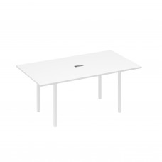 Стол 180 прямой для переговоров каркас DUE белый премиум / металлокаркас белый А4 Б2 122 БП