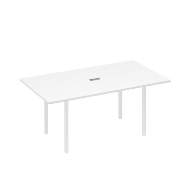 Стол 180 прямой для переговоров каркас DUE белый премиум / металлокаркас белый А4 Б2 122 БП