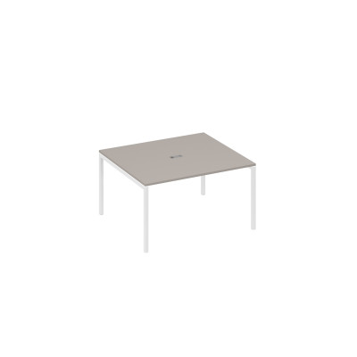 Стол переговорный 140 на металлокаркасе DUE мокко премиум / металлокаркас белый А4 Б2 132 МП