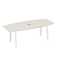 Стол для переговоров 220 на металлокаркасе TRE дуб / металлокаркас белый А4 Б3 114 ДШ