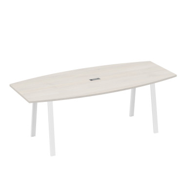 Стол для переговоров 220 на металлокаркасе TRE дуб / металлокаркас белый А4 Б3 114 ДШ