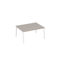 Стол 160 на металлокаркасе TRE для переговорной мокко премиум / металлокаркас белый А4 Б3 133 МП