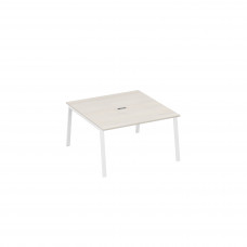 Стол 140 на металлокаркасе TRE для переговорной дуб / металлокаркас белый А4 Б3 135 ДШ