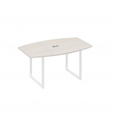 Стол 160 для переговоров на каркасе QUATTRO дуб / металлокаркас белый А4 Б4 111 ДШ