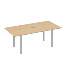 Стол 200 на металлокаркасе UNO в переговорную натуральный дуб / металлокаркас серый А4 С1 123 НД