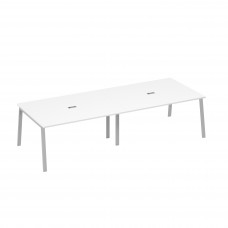 Стол 320x124 с металлокаркасом TRE для переговоров белый премиум / металлокаркас серый А4 С3 133-2 БП