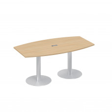 Стол 180x100 фигурный на опорах-колоннах переговорный натуральный дуб А4 ХР 112 НД