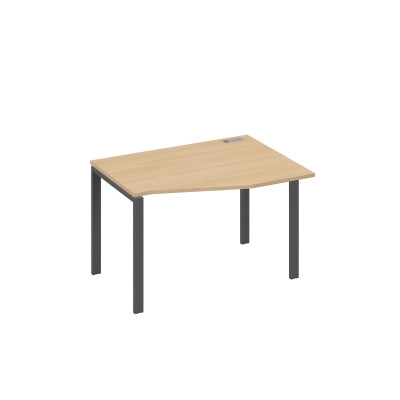 Стол правый "Техно" эргономичный на металлокаркасе UNO натуральный дуб / металлокаркас антрацит А4 А1 062 НД