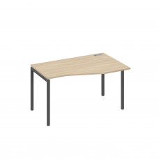 Стол на металлокаркасе DUE правый "Техно" эргономичный дуб скандинавский / металлокаркас антрацит А4 А2 064 ДК