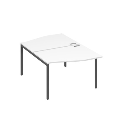 Рабочая станция металлокаркас DUE столы Техно (2х120) белый премиум / металлокаркас антрацит А4 А2 189 БП