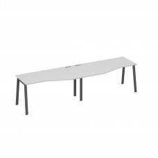 Рабочая станция столы Техно на металлокаркасе UNO (2х160) серый / металлокаркас антрацит А4 А1 065-2 СЕ