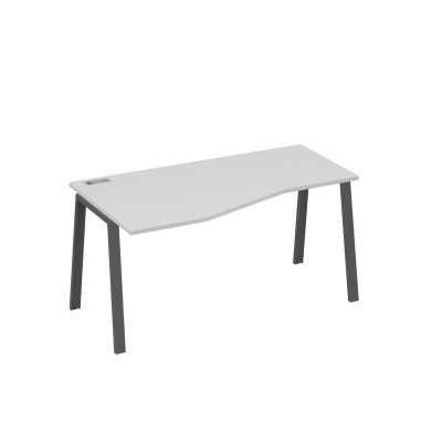 Стол эргономичный левый "Техно" на металлокаркасе TRE серый / металлокаркас антрацит А4 А3 065 СЕ