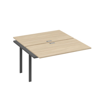Секция стола рабочей станции 2х140 на каркасе UNO дуб скандинавский / металлокаркас антрацит А4 А1 177-1 ДК