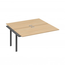 Секция стола рабочей станции 2х160 с металлокаркасом UNO натуральный дуб / металлокаркас антрацит А4 А1 178-1 НД