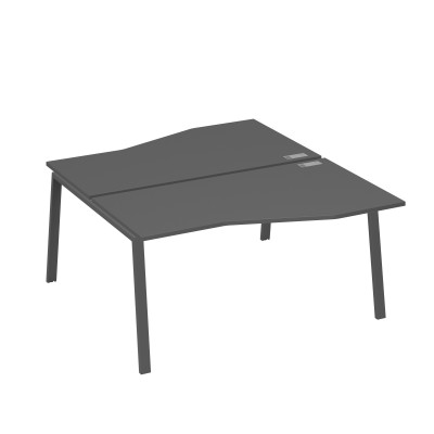 Рабочая станция (2х160) столы Техно на опорах TRE антрацит премиум / металлокаркас антрацит А4 А3 191 АР
