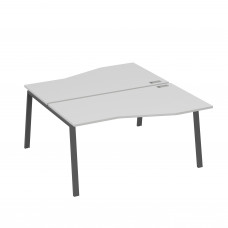 Рабочая станция (2х160) столы Техно на опорах TRE серый / металлокаркас антрацит А4 А3 191 СЕ