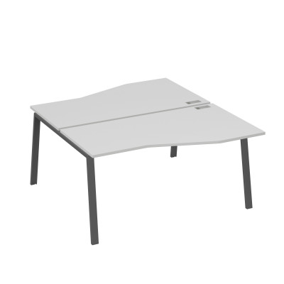 Рабочая станция (2х160) столы Техно на опорах TRE серый / металлокаркас антрацит А4 А3 191 СЕ