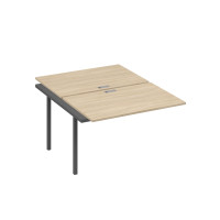 Секция стола рабочей станции на металлокаркасе DUE (2х120) дуб скандинавский / металлокаркас антрацит А4 А2 176-1 ДК