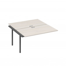 Секция стола рабочей станции 2х140 на каркасе QUATTRO дуб / металлокаркас антрацит А4 А4 177-1 ДШ