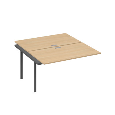 Секция стола рабочей станции 2х140 на каркасе QUATTRO натуральный дуб / металлокаркас антрацит А4 А4 177-1 НД