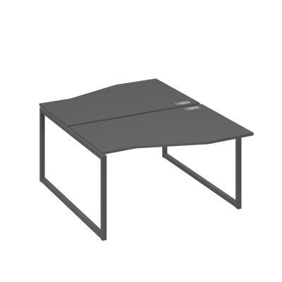 Рабочая станция столы (2х140) Техно каркас QUATTRO антрацит премиум / металлокаркас антрацит А4 А4 190 АР