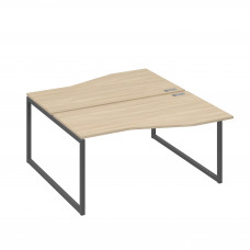 Станция каркас QUATTRO столы 2х160 Техно эргономичные дуб скандинавский / металлокаркас антрацит А4 А4 191 ДК