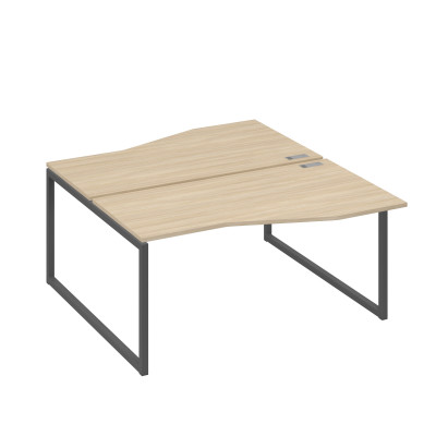 Станция каркас QUATTRO столы 2х160 Техно эргономичные дуб скандинавский / металлокаркас антрацит А4 А4 191 ДК