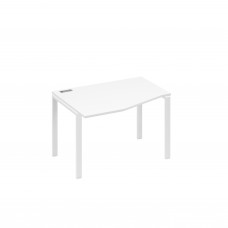 Стол на металлокаркасе UNO эргономичный левый "Техно" белый премиум / металлокаркас белый А4 Б1 061 БП
