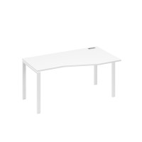 Стол правый "Техно" на металлокаркасе UNO эргономичный белый премиум / металлокаркас белый А4 Б1 066 БП