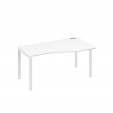 Стол правый "Техно" на металлокаркасе UNO эргономичный белый премиум / металлокаркас белый А4 Б1 066 БП