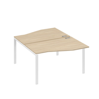 Рабочая станция каркас UNO столы (2х140) Техно дуб скандинавский / металлокаркас белый А4 Б1 190 ДК