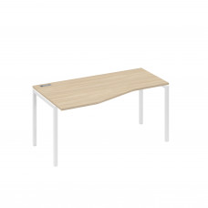 Стол эргономичный левый "Техно" на металлокаркасе DUE дуб скандинавский / металлокаркас белый А4 Б2 065 ДК