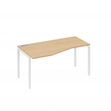 Стол эргономичный левый "Техно" на металлокаркасе DUE натуральный дуб / металлокаркас белый А4 Б2 065 НД