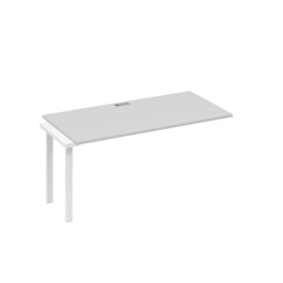 Секция стола 160 с опорами UNO для рабочей станции серый / металлокаркас белый А4 Б1 025-1 СЕ