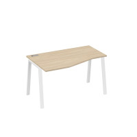 Стол эргономичный левый металлокаркас TRE "Техно" дуб скандинавский / металлокаркас белый А4 Б3 063 ДК