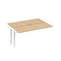 Секция стола станции 2х160 на опорах TRE натуральный дуб / металлокаркас белый А4 Б3 172-1 НД