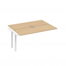 Секция стола станции 2х160 на опорах TRE натуральный дуб / металлокаркас белый А4 Б3 172-1 НД