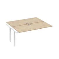 Секция стола 2х160 рабочей станции на каркасе UNO дуб скандинавский / металлокаркас белый А4 Б1 175-1 ДК