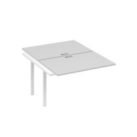 Секция стола станции на каркасе TRE 2х120 серый / металлокаркас белый А4 Б3 176-1 СЕ