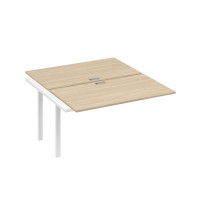 Секция на каркасе TRE стола рабочей станции 2х140 дуб скандинавский / металлокаркас белый А4 Б3 177-1 ДК