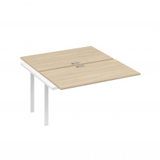 Секция на каркасе TRE стола рабочей станции 2х140 дуб скандинавский / металлокаркас белый А4 Б3 177-1 ДК