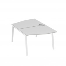 Рабочая станция со столами Техно на металлокаркасе TRE (2х120) серый / металлокаркас белый А4 Б3 189 СЕ