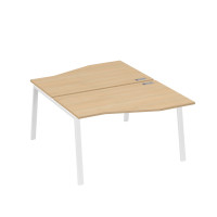 Рабочая станция столы Техно (2х140) каркас TRE натуральный дуб / металлокаркас белый А4 Б3 190 НД