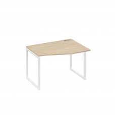 Стол на металлокаркасе QUATTRO "Техно" эргономичный правый дуб скандинавский / металлокаркас белый А4 Б4 062 ДК